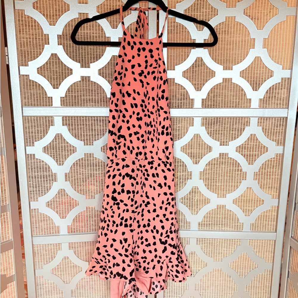 Stylish Pink and Black Polka Dot Jumpsuit